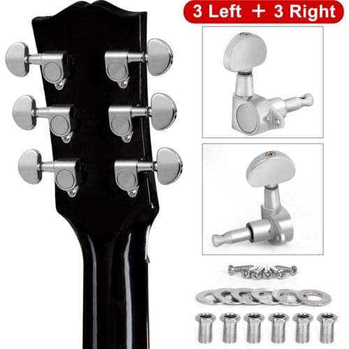 Kmise Tuning Pegs Tuner Machines Heads Knobs for Acoustic Guitar Chrome Guitar Parts 3L3R