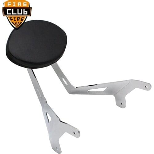 Rear Short Passenger Sissy Bar with Backrest Pad Kit Chrome Fixed Mount For Yamaha Stryker XVS1300 2011-2017