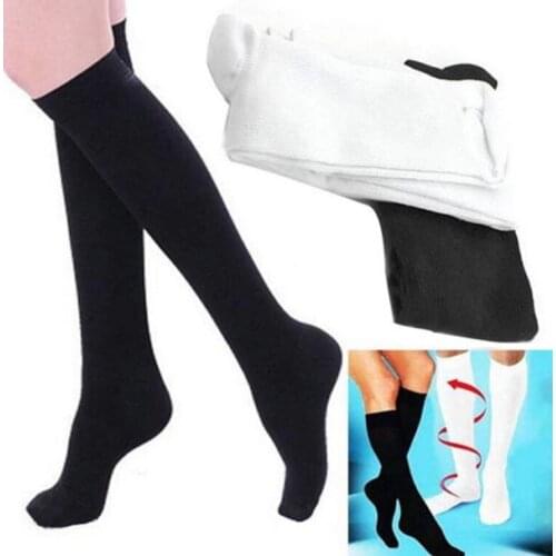Medical Unisex Graduate Compression Anti-Fatigue Blood Circulation Comfortable Relief Soft Slimming Knee solid colored Stockings