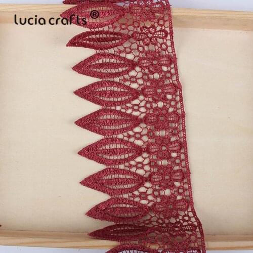 Lucia Crafts 1y/lot 9.5cm Lace Trim Fabric Dress Garment Sewing Material DIY Clothing Decor Accessories R0804