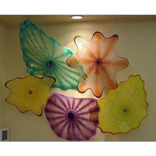 Fancy Led Decorative Wall Lights India Modern abstract hand blown glass flower wall art