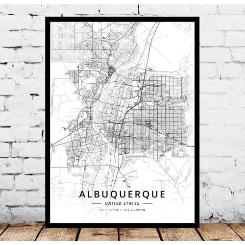 Albuquerque NM New Mexico USA United States of America Map Poster