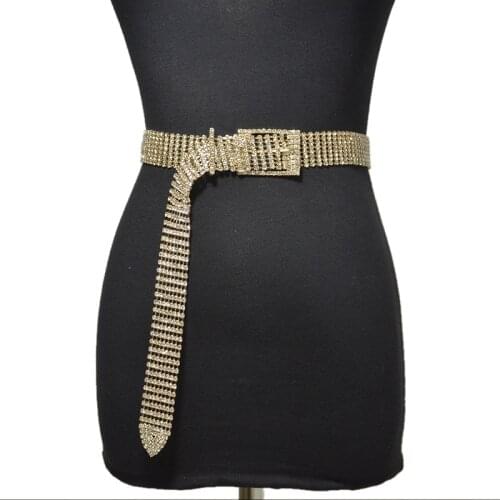 Official 105cm luxury women’s rhinestone belt bling handmade bride wedding dress belt rhinestone chain belt