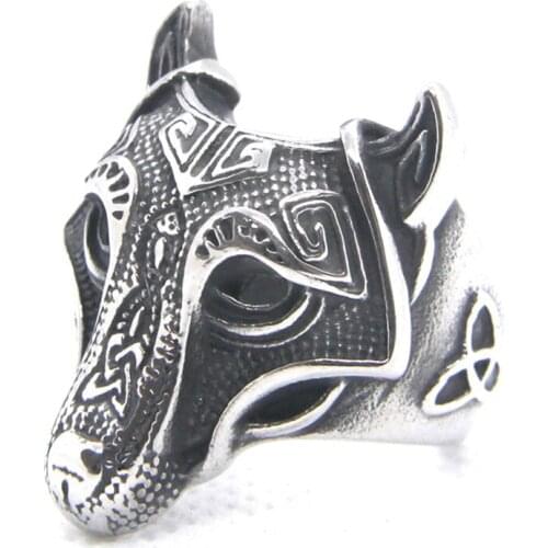 Support Dropship Newest Animal Head Ring 316L Stainless Steel Fashion Jewelry Rock Man Ring