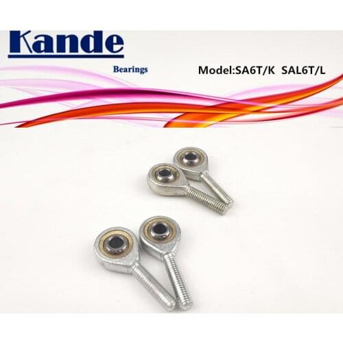 Kande Bearings POSA6 POSAL6 SA6T/K S65 SAL6T/K SA5T SAL6T 2pcs Rod End Bearing M6*1.0 SAL6 Male/Female thread