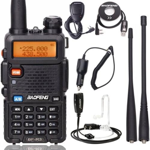 Baofeng BF-R3 Tri-Band Walkie Talkie 136-174/220-260/400-470MHz Amateur Ham Handheld Portable CB Radio Comunicador Transceiver