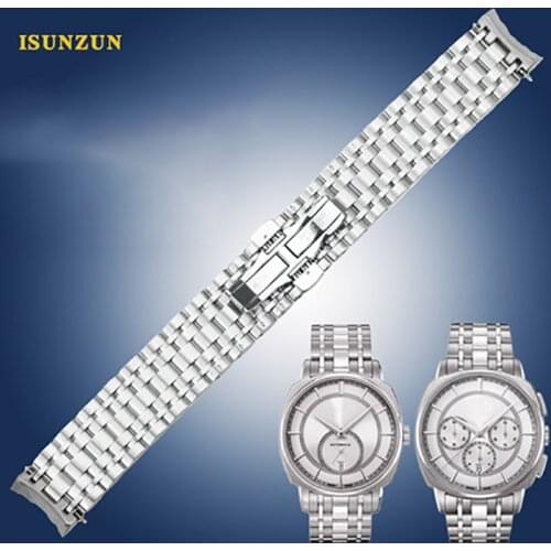 ISUNZUN Hot Sale Watch Strap 20mm for Tissot 1853 T059 Silver Colord Durable Stainless Steel Watch Band For Tissot T059507A/528A