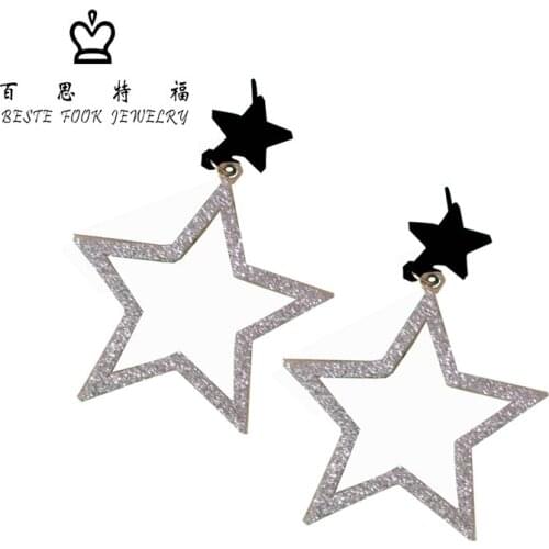 Stars Stainless Steel Earring Drop Dangle Earrings Exaggerated Stainless Jewelry Long TISCO Steel From Beste Fook Jewelry