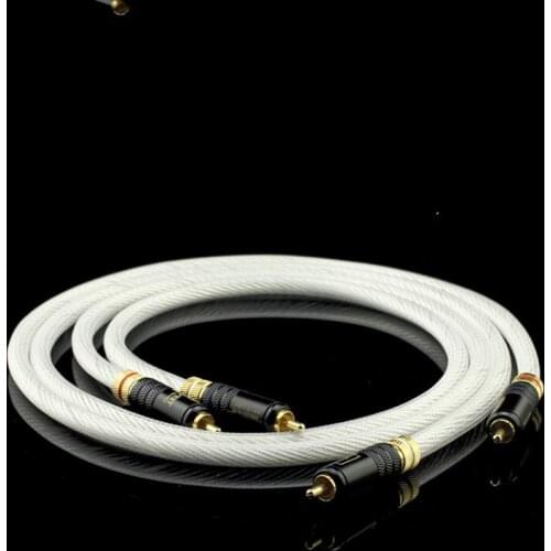 5N single crystal silver HIFI signal cable 10 core braided single crystal copper silver-plated audio cable RCA line amplifier
