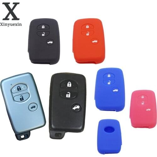 Xinyuexin Silicone Key Protection Cover for TOYOTA Camry Highlander Prado Crown Land Cruiser Prius Aqua Hilux Rav4 Keyless Case