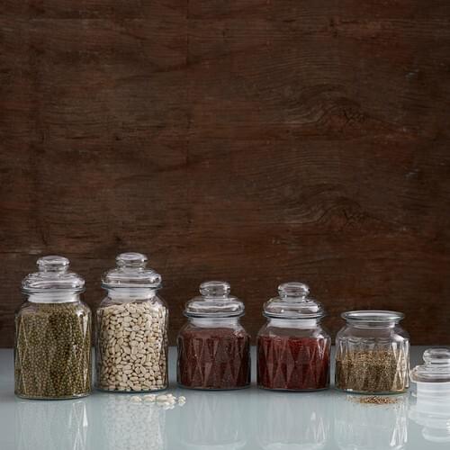Glass 5 Pcs Spice Team Spice Jars Sugar Bowl Seasoning Organized The Kitchen Tool Sets Kitchen Utensils