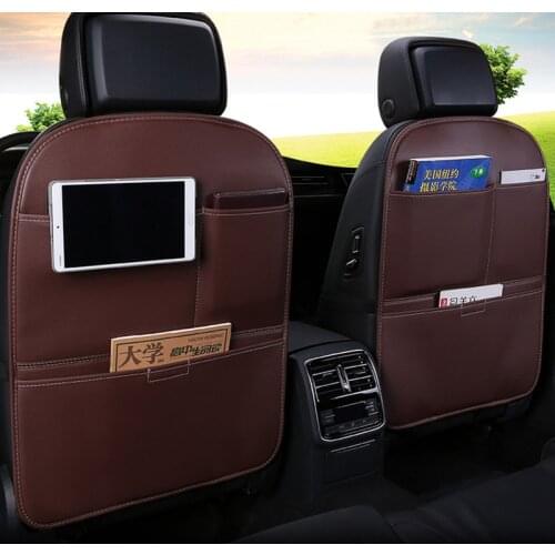 Car Seat Back Bag Multi Pocket Organize PU Leather Waterproof Hanging Pouch Cover Container Universal Auto Accessories Supplies