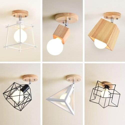 Nordic Japanese-style log simple porch corridor aisle lights stairs cloakroom bay window balcony ceiling lamp