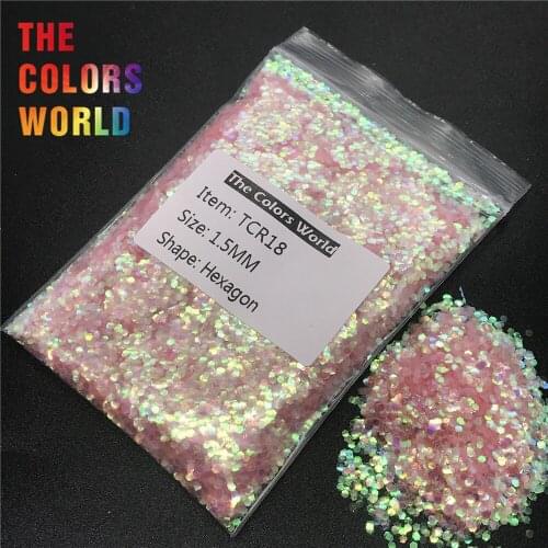 TCR18 Iridescent Rainbow Pink Color Hexagon Shape Nail Glitter Nail Art Decoration Face Glitter Eye Shadow Henna Handwork DIY