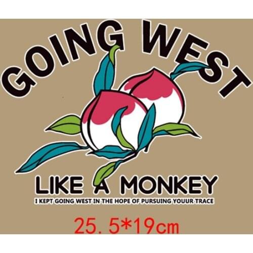 Iron on Transfer Vinyl Heat Transfers For Clothes T shirt Cute Peach Letter Fruit Cartoon Patch Kids Applique DIY Decor