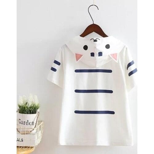 Top Anime Neko Atsume Cosplay short-sleeved round neck men and women summer T-shirt Full-color T-shirt