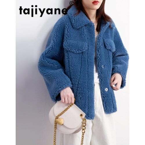 Real Coat Fur Streetwear Wool Jacket Korean Vintage Tops Autumn Winter Coat Women Clothes 2021 Suede Lining Sheep Shearling 3299