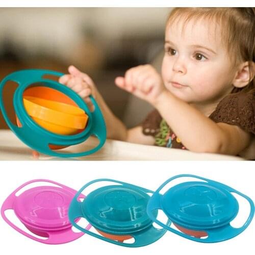 Universal Gyro Training Bowl Practical Design Children Rotary Balance Novelty 360 Degrees Rotate Spill-Proof Baby Feeding Dishes