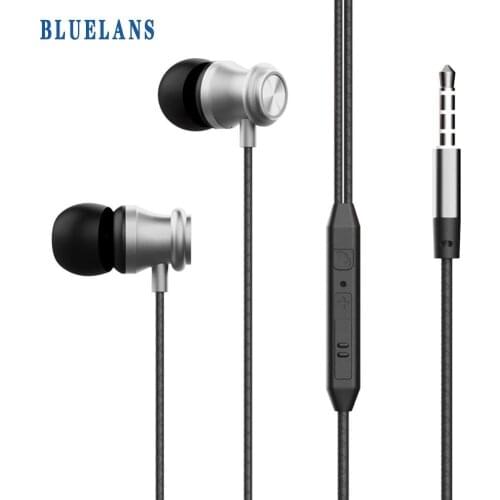 Universal 3.5mm Metal Heavy Bass In-ear Earphone with Mic for Laptops/Phones