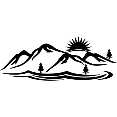 16*6cm mountains forest trees vinyl decal sticker Funny Car Window Bumper Novelty JDM Drift Vinyl Decal Sticker