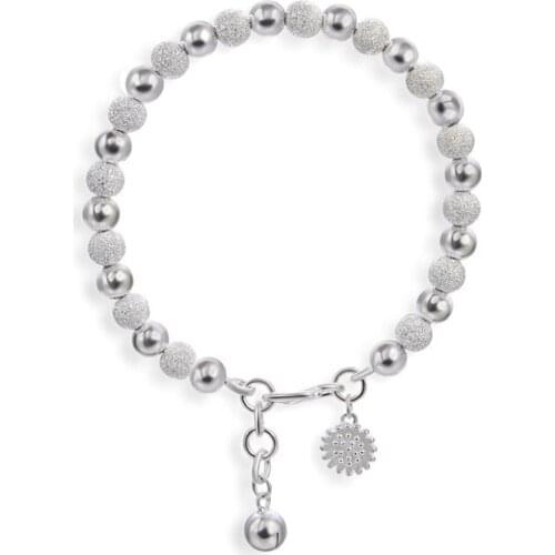 YJ00710 New Fashion Pure Silver Bracelet 990 Simple Polished Ball Handwear Female Silver Ball Jewelry Women Bangles