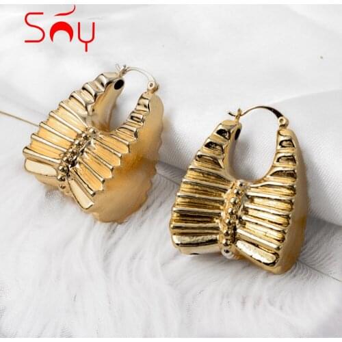 Sunny Jewelry Fashion New Earrings Copper African Nigeria Large Style Hoop Earrings For Women High Quality Classic Wedding