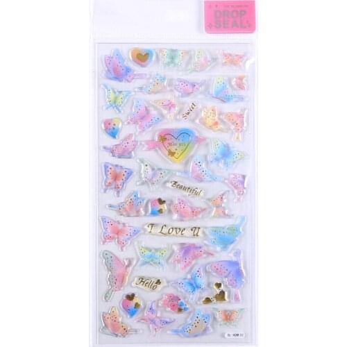 1pcs Kawaii Stationery Stickers butterfly 3D Diary Planner Travel Decorative Mobile Sticker Scrapbooking DIY Craft Stickers