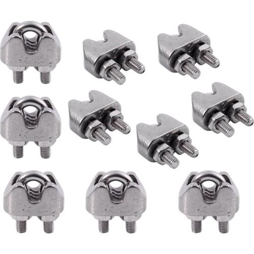 10Pcs 2Mm 1/16 Inch Stainless Steel Wire Rope Cable Clamp Fastener