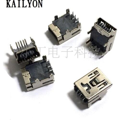 100pcs Mini USB MINI 90 plug-in socket connector plug tight Mini female shell thickening