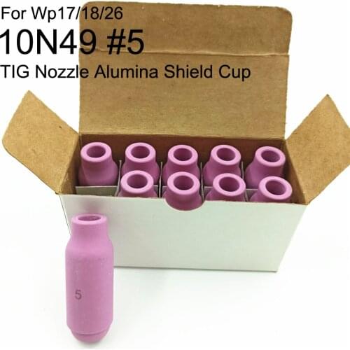 10N49 #5 for TIG Nozzle Alumina Shield Cup For WP17 18 26 TIG Welding Torch-10pcs