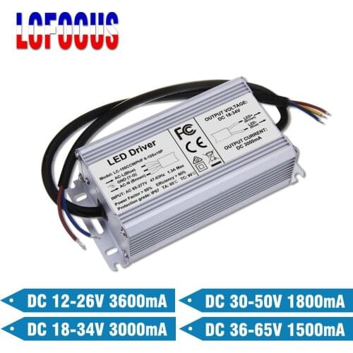 12-20Sx5P LED Driver 60 65 70 80 90 100 W Watt 36-65V 1500mA 18-34V 3000mA Lighting Transformers DIY Street light Floodlight