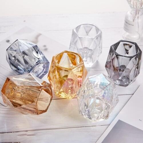 2021 New 185ml Candle Cup Wax Glass Cup Diamond Shape DIY Wax Cup Home Restaurant Bar Decor
