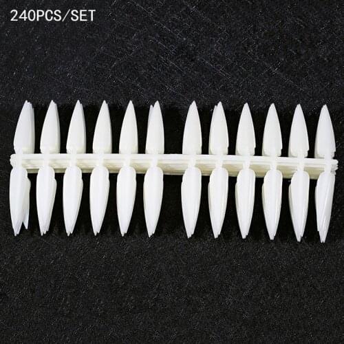 240Pcs (10sheets) Stiletto Long False Fake Nails Tips Manicure Artificial Nails Salon Full Cover Tips White/ Clear /Black Choice