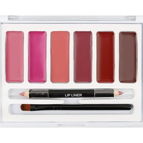 5 Piece Moisturizing Lip Gloss Lip Balm Lip Liner Lip Brush Makeup Set Private Label