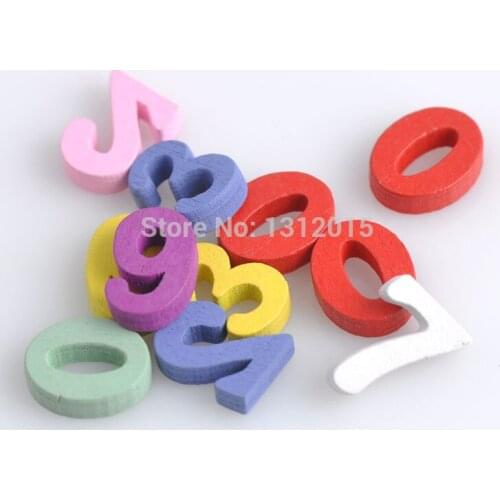 50pcs 15mm Mixed Number wooden Scrapbooking Carft for decoration 141229-7X