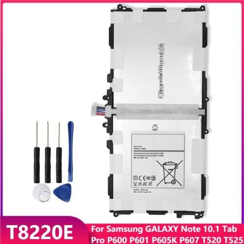 Original Tablet Battery T8220E For Samsung GALAXY Note 10.1 Tab Pro P600 P601 P605K P607 T520 T525 Replacement Batteries 8220mAh