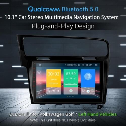 10.1" Android 10 Qualcomm Bluetooth 5.0 Car Radio multimedia GPS OBD Player for VW Volkswagen Golf 7 Left Drive 2013-2017 NO DVD