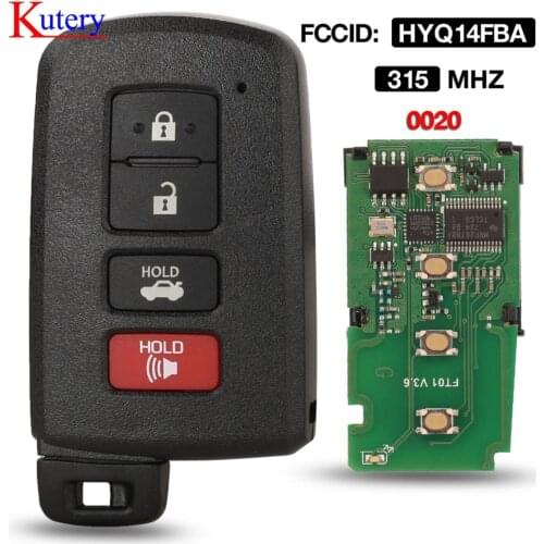 Kutery YQ14FBA Car Remote Key for Toyota Corolla Camry Avalon 2011-2019 Smart Car Key 314.3mhz for Toyota Key 0020