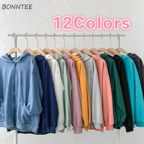Basic Jackets Vintage Solid Simple Students Outwear Hooded Lovely Girls Womens Fashion Workout Casual Daily Coats Candy Color