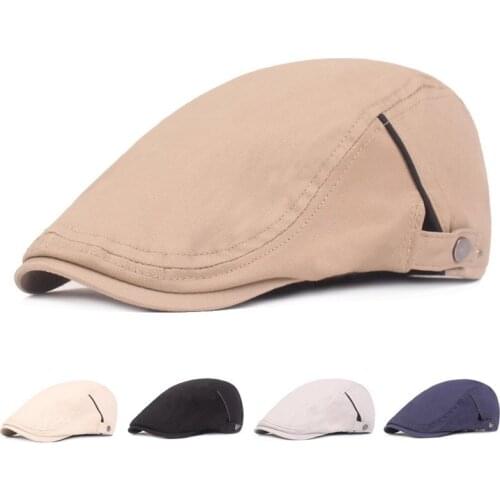 2021 Cotton Berets Men Women Caps British Newsboy Cap Duckbill Flat Unisex Solid Outdoor Painter Hat
