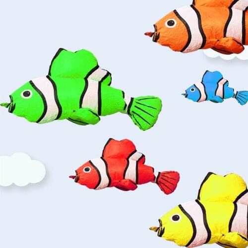 Free shipping large fish kites pendant ripstop nylon soft kites fabric outdoor toys flying kite reel windsocks sales octopus big
