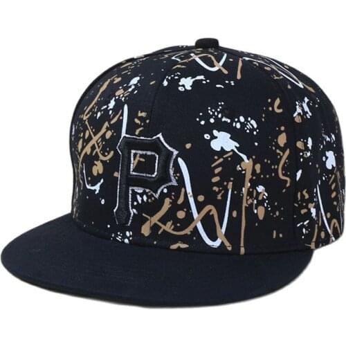 2021 P letter embroidery snapback cap men fashion cotton cap adjustment outdoor sports leisure cap hip hop graffiti baseball cap
