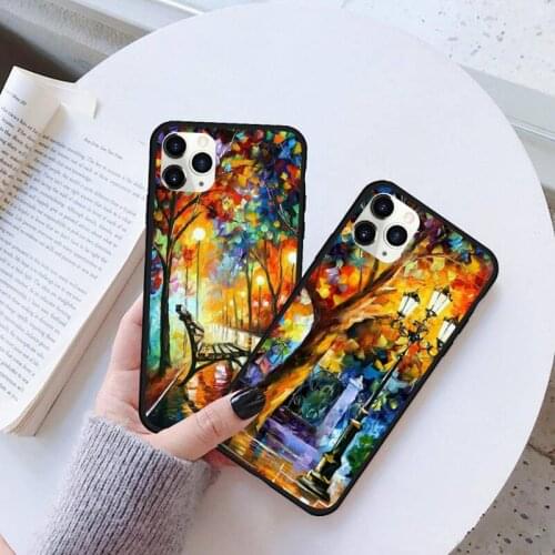 Night Van Gogh Art Oil Paint Autumn Maple Phone Case Rubber for iPhone 11 pro XS MAX 8 7 6 6S Plus X 5S SE 2020 XR case