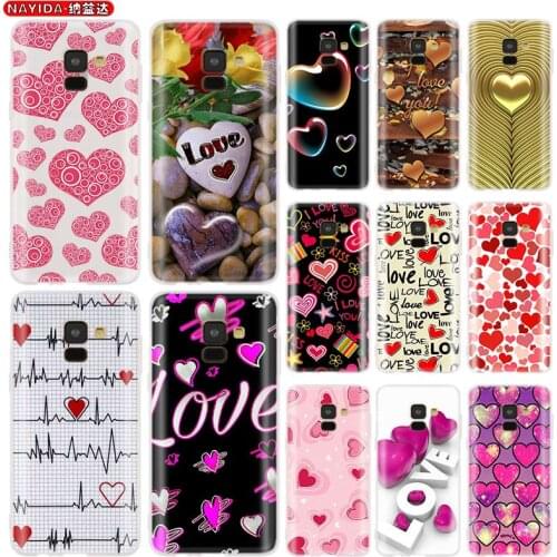 Phone Case for Samsung galaxy A30 A50 A90 5G A3 A5 A6s A7 A8 2016 2017 A6 2018 Plus Matte soft silicone Cases Love Heart Pattern