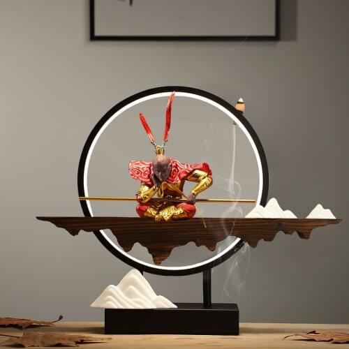 Home Decor Handwork Statue Monkey Incense Burner Waterfall Incense Living Room Decorations Ceramics Home Decoration Accessories
