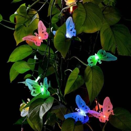 Garden Solar Powered String Light Multi-Colour String Fairy light Peach Indoor Outdoor Tree Decoration Butterfly Shape