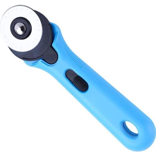 KAOBUY 45mm Blue Professional Rotary Cutter, Handheld Portable Comfort Rotary Roller Cutter For Crafting, Sewing, Patchworking