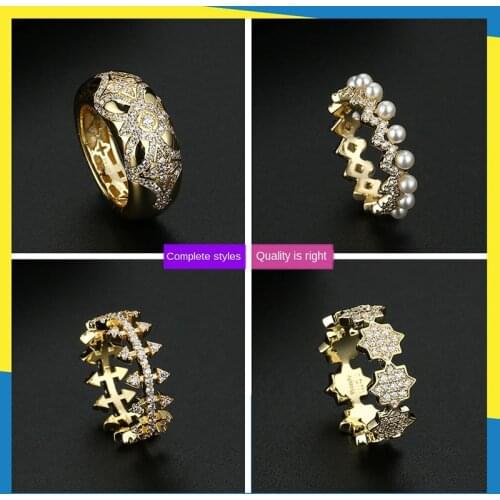 New gear arrow geometry diamond ring Korean wave simple retro fresh personality temperament women can wear brand jewelry