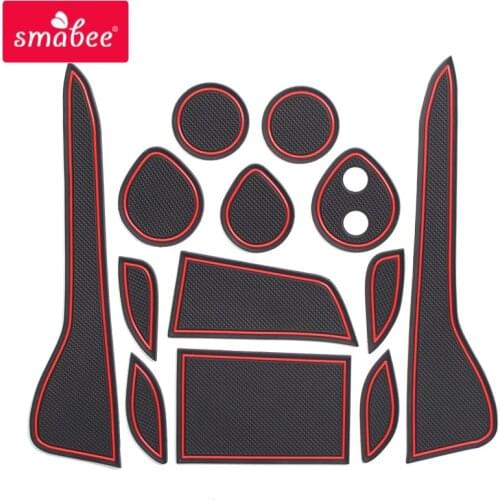 Smabee Gate slot pad For TOYOTA C-HR 2016 2017 2018 2019 CHR Non-slip Door groove mat mats Auto Accessories 13PCS