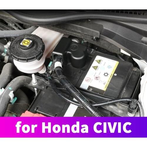 Engine Battery Protection Cap Battery Negative Dust Cover Decoration Modification For Ford Honda Civic 10th 2016 2017 2018 2019